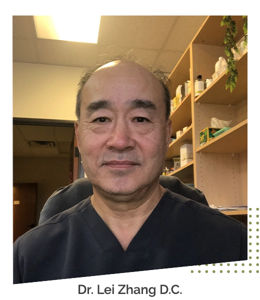 Chiropractor Lei Zhang In Black Scrubs With Attribution
